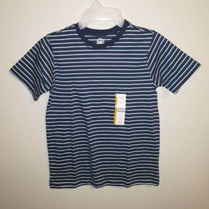 WONDER NATION boy/girl shirt, blue striped, L(10-12) K-292